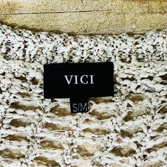 VICI Size S/M  Beige Open-Knit Womens Sweater - Picture 9 of 9